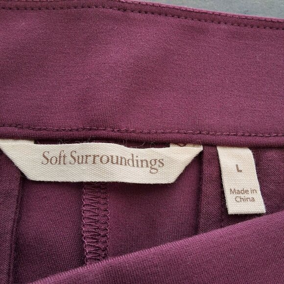 Soft Surroundings Ponte Slim Ankle Pants Women’s Sz 10 Purple Wine Casual Office - Picture 10 of 10